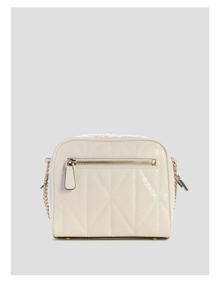 White Logo Aldina Camera Crossbody Bag image 4