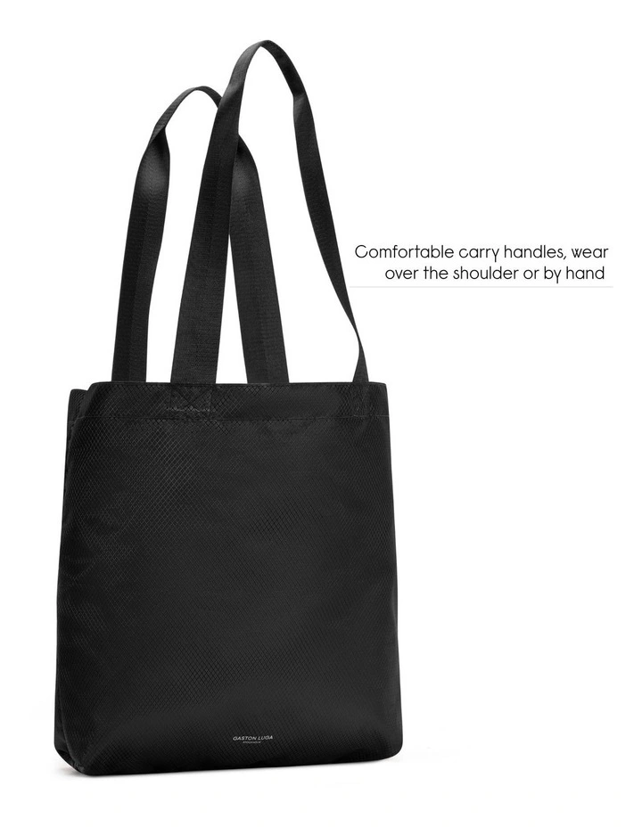 Gaston Luga Packable Lightweight Tote (17L) Foldable Travel Bag in Black image 2