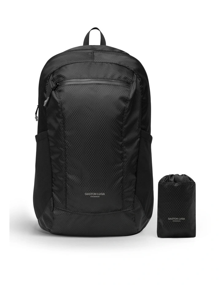 Gaston Luga Packable Lightweight Backpack (21L) Foldable Travel Bag in Black image 1