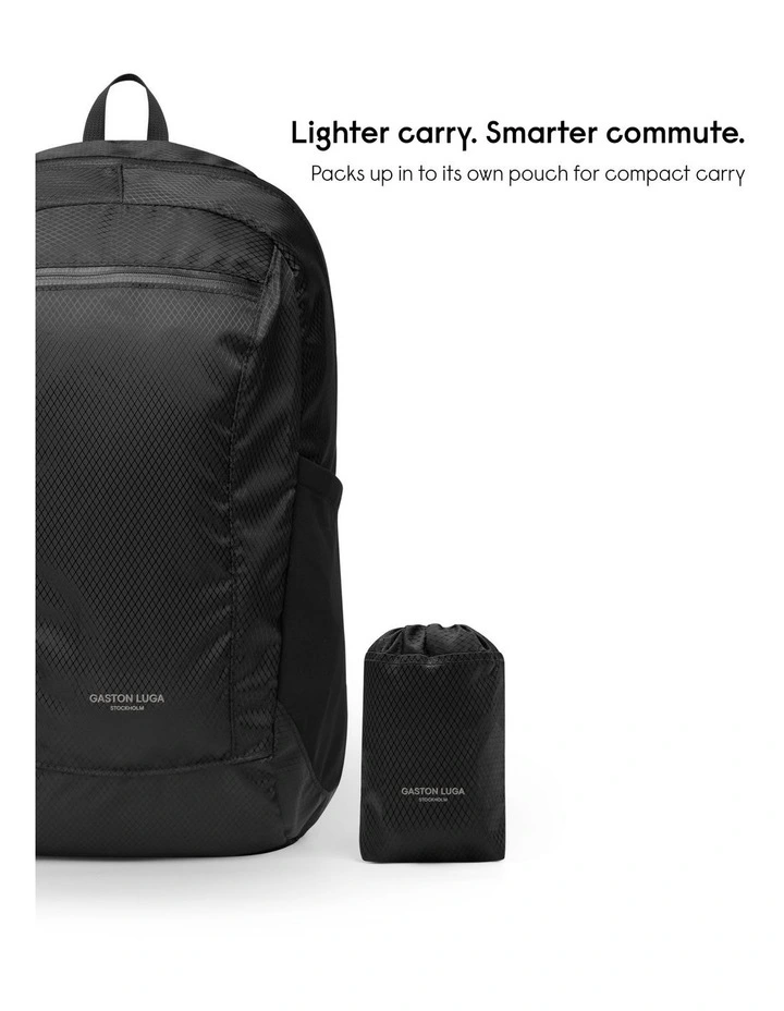 Gaston Luga Packable Lightweight Backpack (21L) Foldable Travel Bag in Black image 5