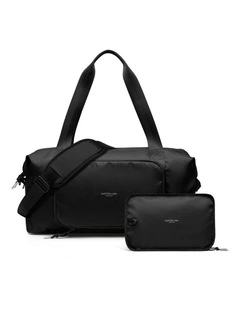 Gaston Luga Packable Lightweight Duffel (23L) Foldable Travel Bag in Black
