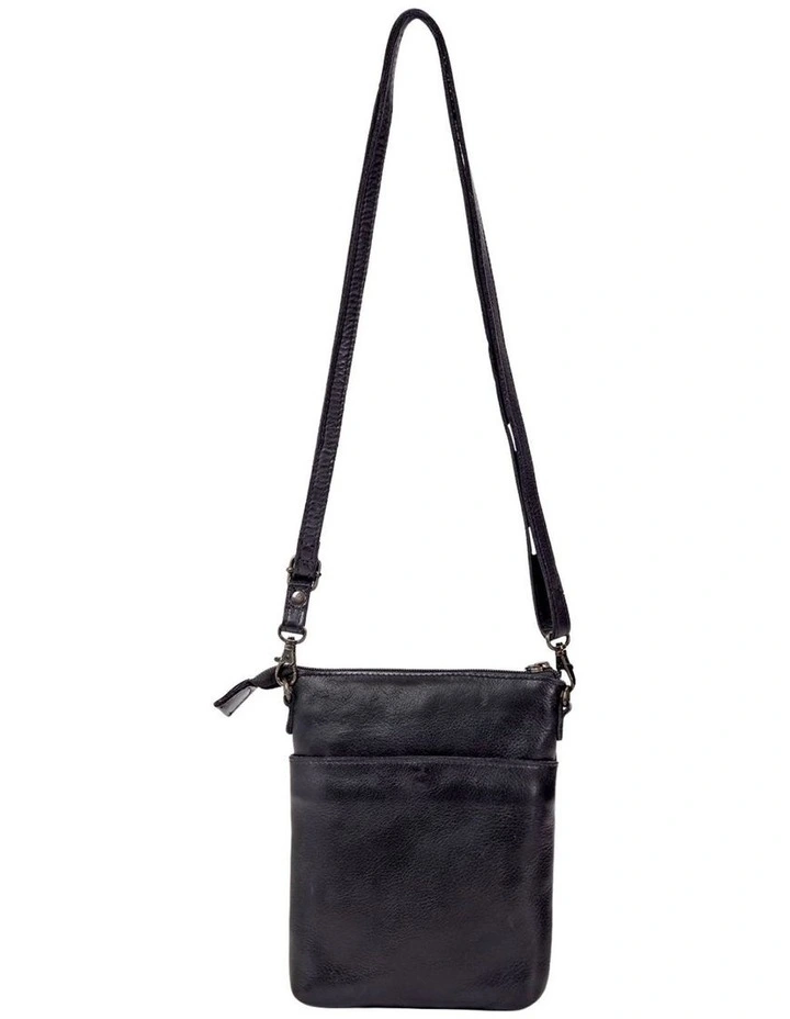 Bathurst Woven Flap Leather Crossbody Bag in Black image 2