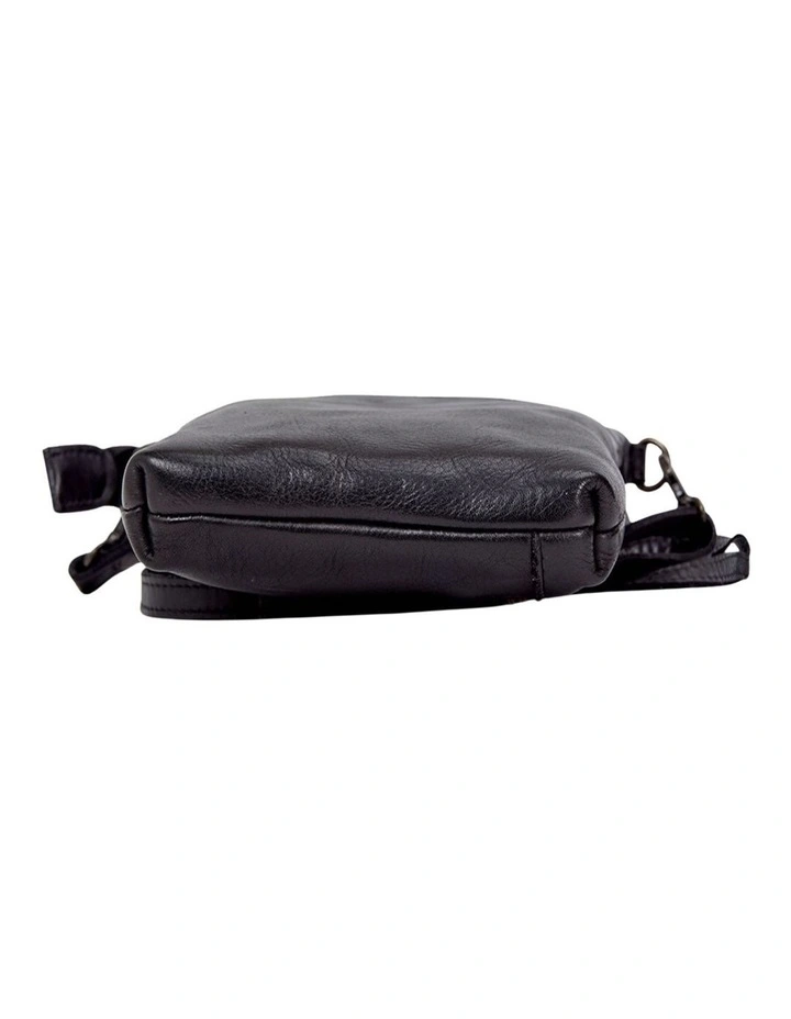 Bathurst Woven Flap Leather Crossbody Bag in Black image 5