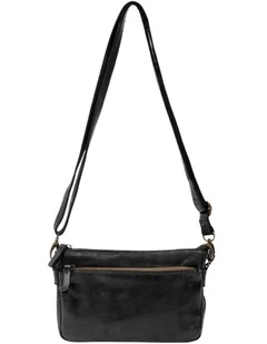 [Loxton]   [Multicompartment Leather]   [Crossbody Bag] [in Black]