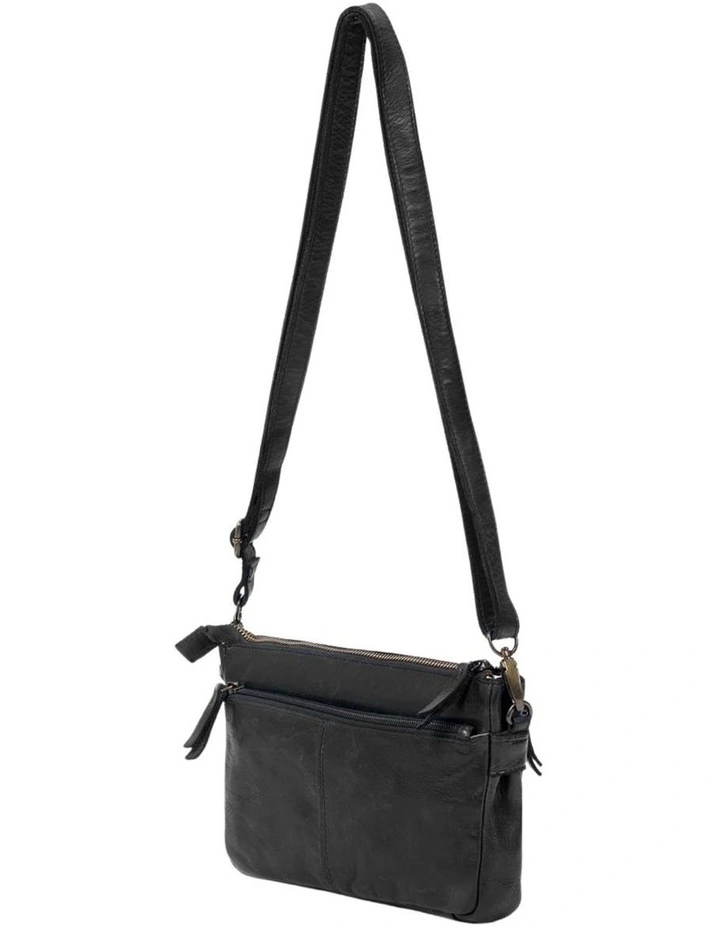 Loxton Multicompartment Leather Crossbody Bag in Black image 3