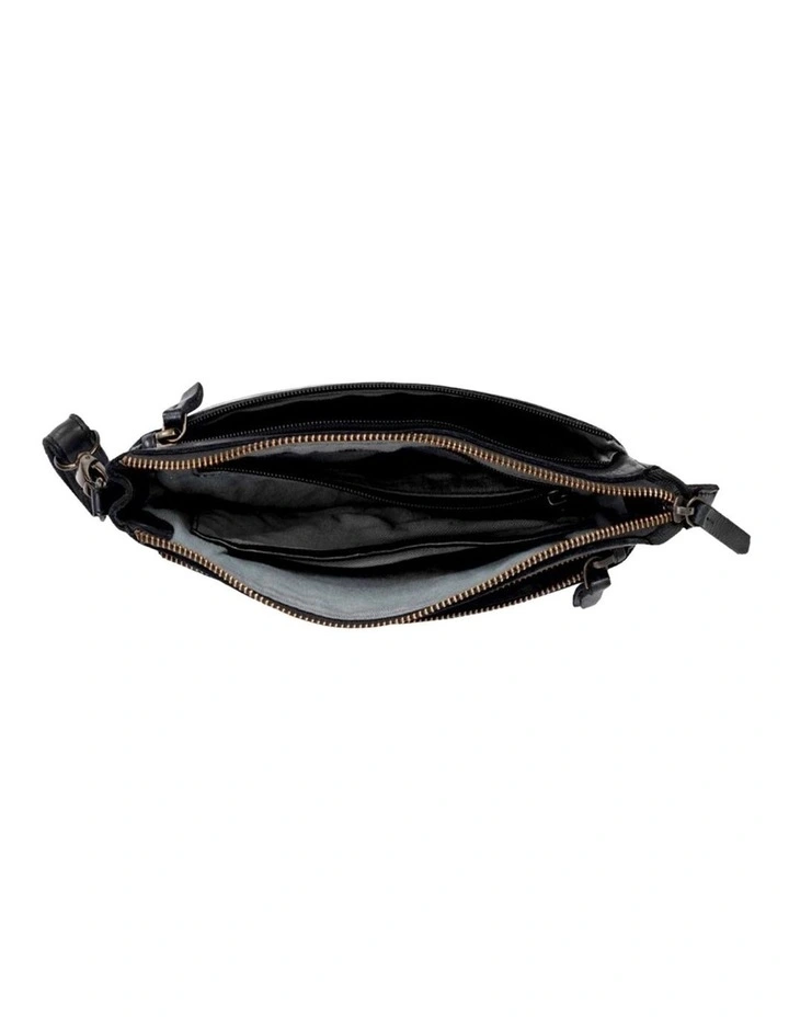 Loxton Multicompartment Leather Crossbody Bag in Black image 4