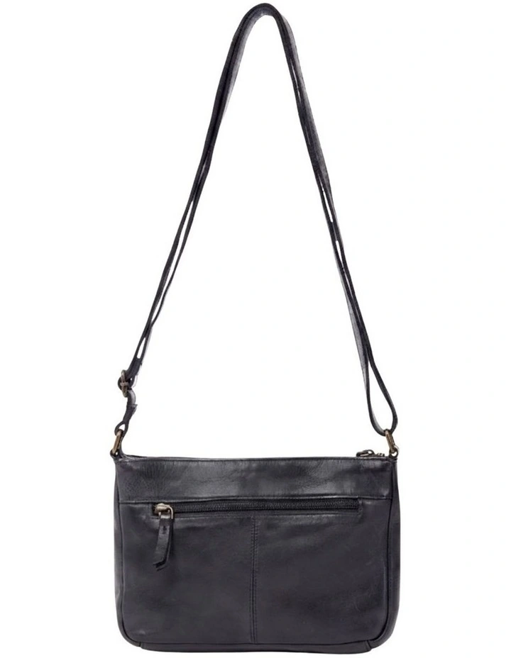 Tamworth Patchwork Detail Leather Crossbody Bag in Black image 2