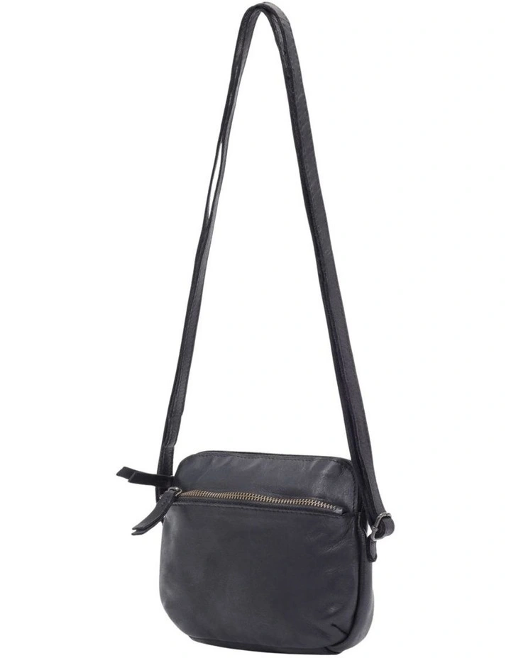 Bondi Leather Crossbody Bag in Black image 3