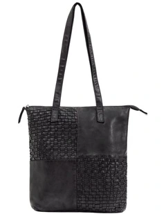 [Longreach]   [Panelled Leather]   [Tote Bag] [in Black]
