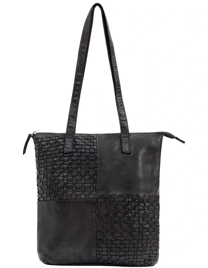 [Longreach]   [Panelled Leather]   [Tote Bag] [in Black] image 1