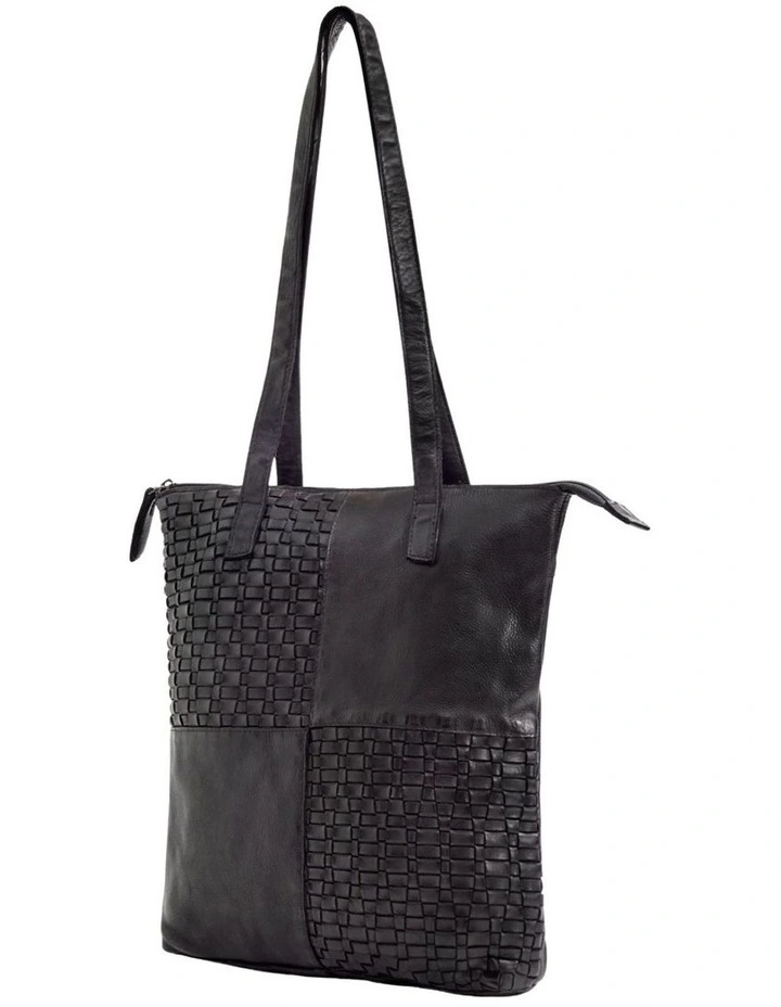 [Longreach]   [Panelled Leather]   [Tote Bag] [in Black] image 3