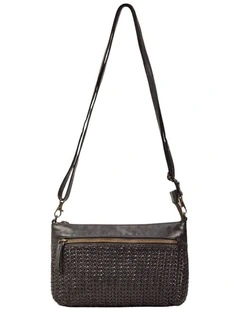 [Bendigo]   [Woven Detail Leather]   [Crossbody Bag] [in Black]