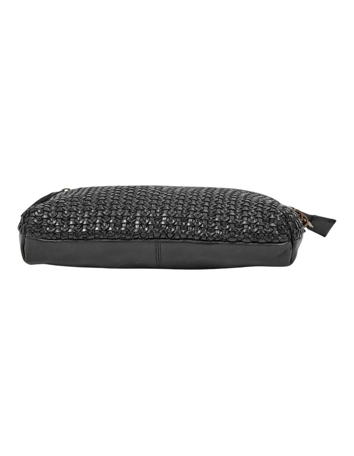 Bendigo Woven Detail Leather Crossbody Bag in Black image 5