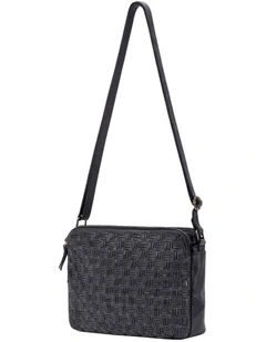 [Albany]   [Multicompartment Leather]   [Crossbody Bag] [in Black]