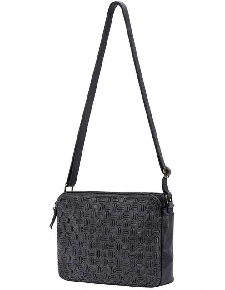[Albany]   [Multicompartment Leather]   [Crossbody Bag] [in Black] image 1