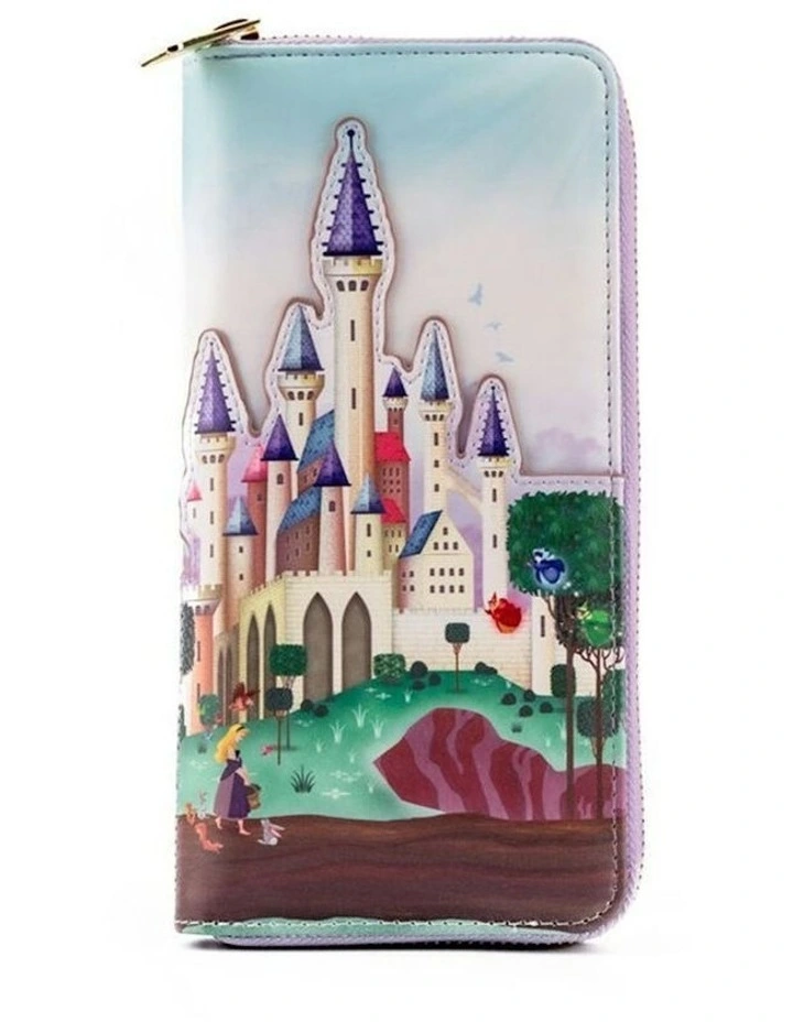Sleeping Beauty Faux Leather Applique Zipped Around Closured Wallet 4in image 2
