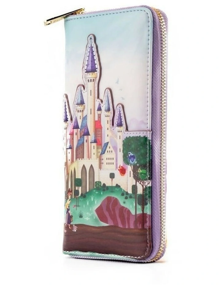 Sleeping Beauty Faux Leather Applique Zipped Around Closured Wallet 4in image 5