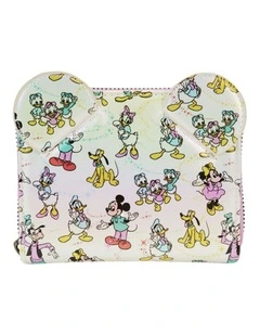 Disney D100 Classic All Over Print Zip Wallet Coin Purse 6x4in