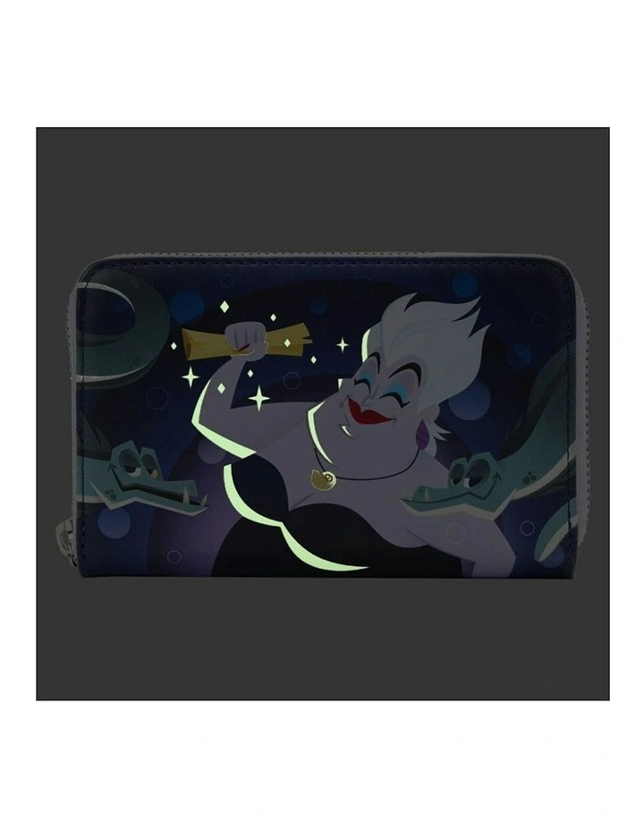 Little Mermaid 1989 Ursula Lair Glow Zip Around Purse Wallet 4in image 2
