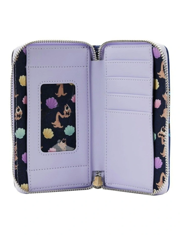 Little Mermaid 1989 Ursula Lair Glow Zip Around Purse Wallet 4in image 5