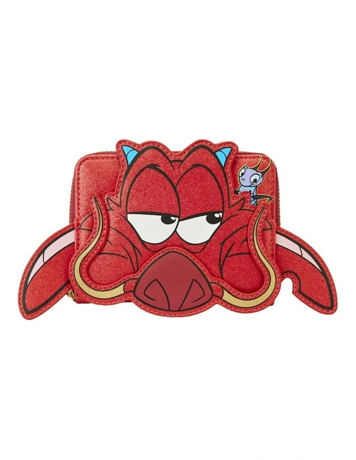Mulan 25th Anniv Mushu Glitter Cosplay Zip Wallet Coin Purse 5x4in image 1
