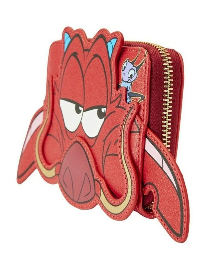 Mulan 25th Anniv Mushu Glitter Cosplay Zip Wallet Coin Purse 5x4in image 2