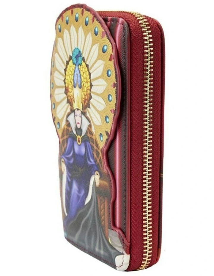 Snow White 1937 Evil Queen Throne Zip Around Wallet Coin Purse 6x3in image 2