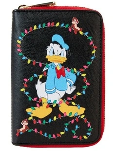 Disney Donald Wrapped In Lights Women's Zip Wallet Purse Coin Purse 6x4in