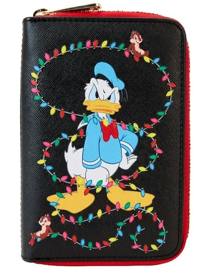 Disney Donald Wrapped In Lights Women's Zip Wallet Purse Coin Purse 6x4in image 1
