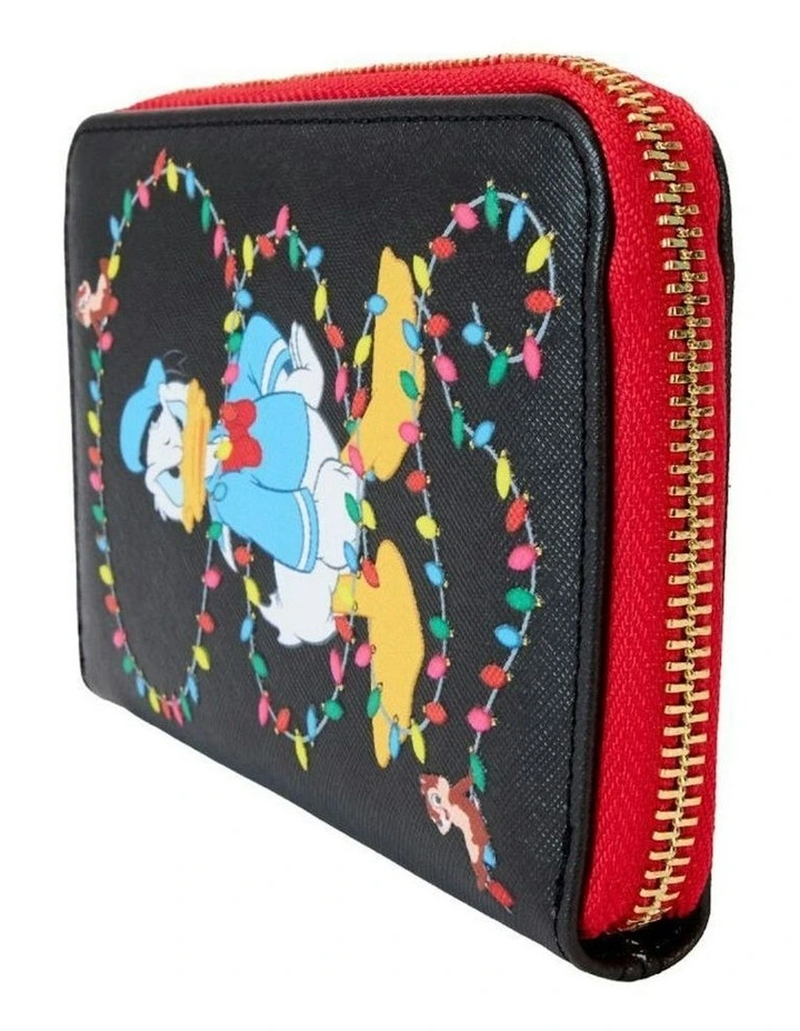 Disney Donald Wrapped In Lights Women's Zip Wallet Purse Coin Purse 6x4in image 3