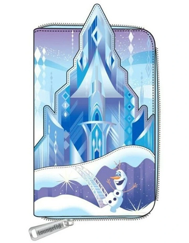 Frozen Disney Faux Leather Castle Applique Zipped Around Closure Wallet image 2