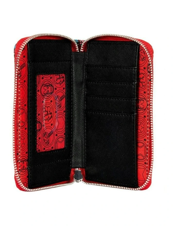 Marvel Comics Avengers Floral Tattoo Zip Around Coin Purse Wallet 15.24cm image 4