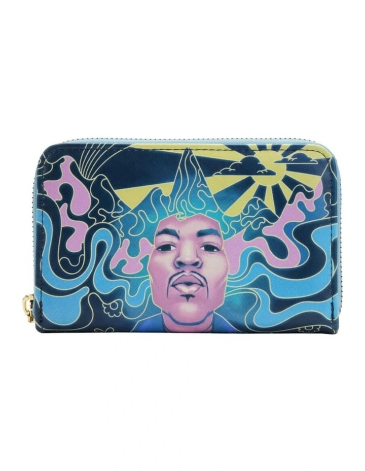 Jimi Hendrix Psychadelic Landscape Glow Zip Around Coin Purse Wallet 15.24cm image 1