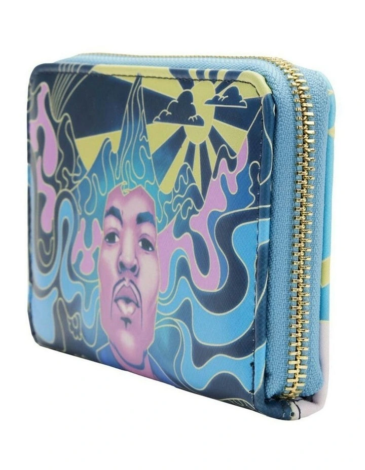 Jimi Hendrix Psychadelic Landscape Glow Zip Around Coin Purse Wallet 15.24cm image 3