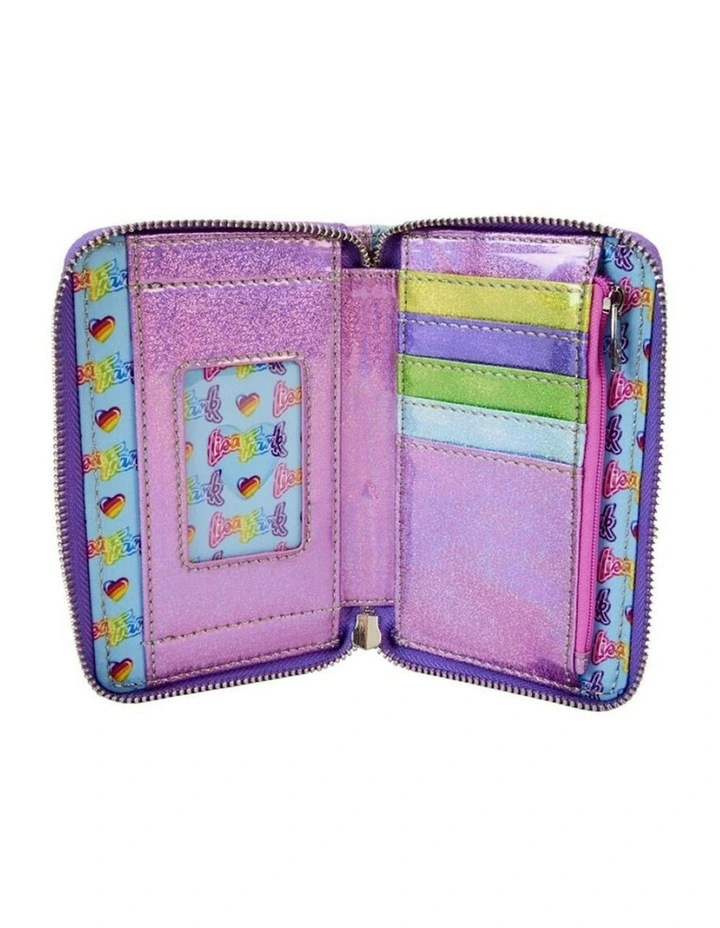 Lisa Frank Holographic Glitter Block Zip Wallet Coin Purse 6x4in image 4