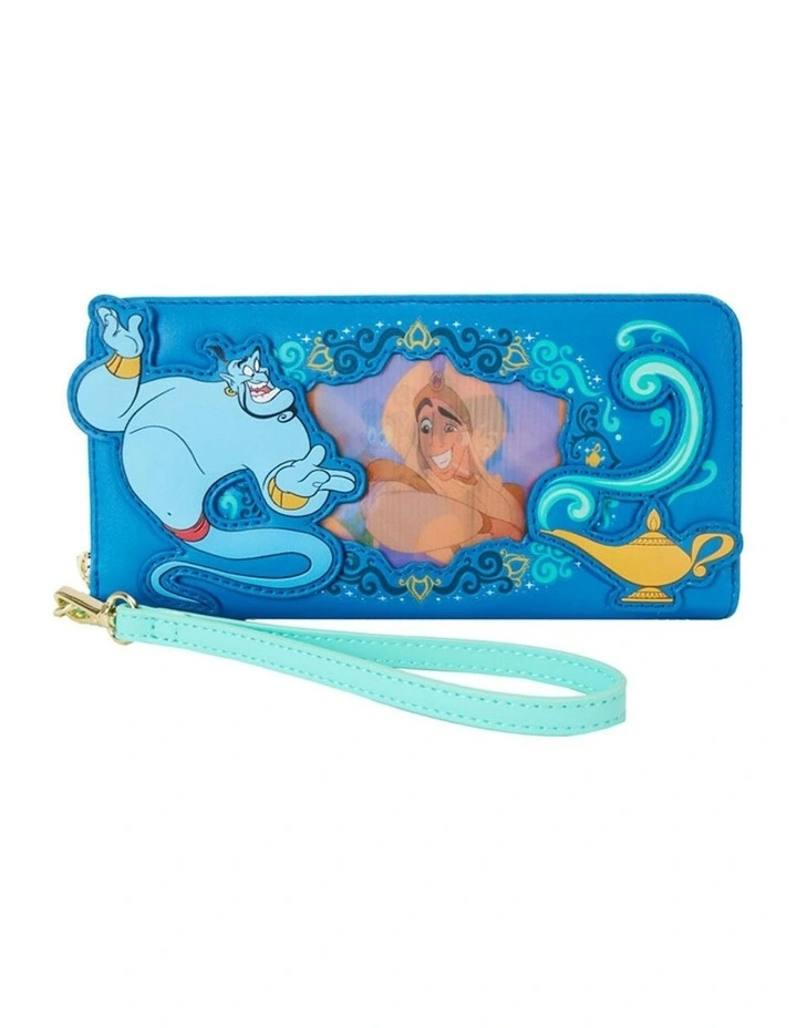 Disney Princess Jasmine Leather Zip Around Wristlet Wallet Coin Purse 8x4in image 1