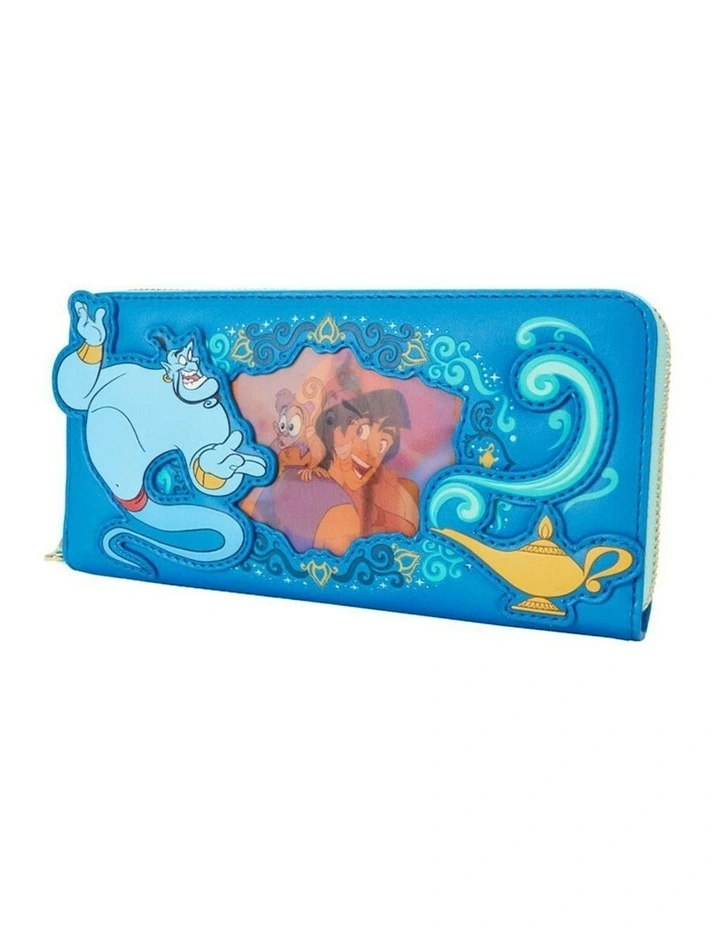 Disney Princess Jasmine Leather Zip Around Wristlet Wallet Coin Purse 8x4in image 2