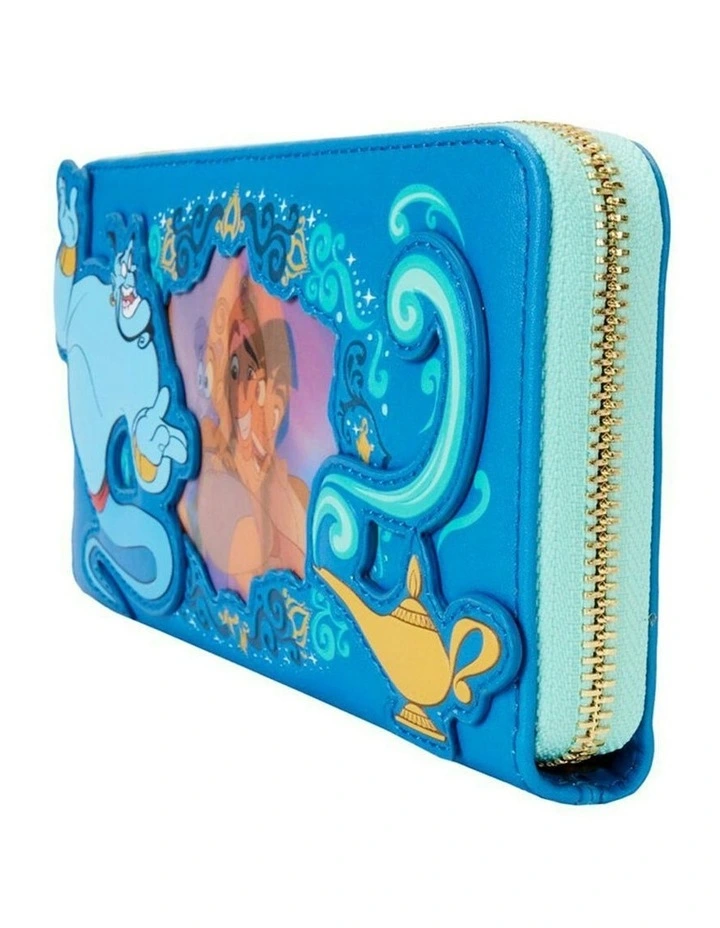 Disney Princess Jasmine Leather Zip Around Wristlet Wallet Coin Purse 8x4in image 3