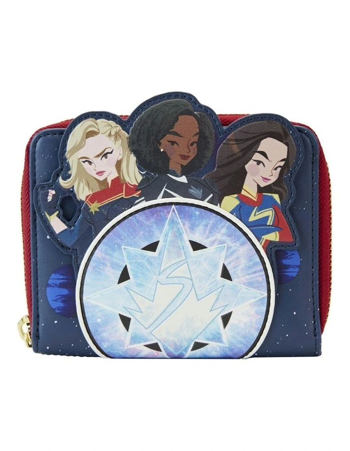 The Marvels 2023 Group Glow Zip Around Wallet Coin Purse 5x4in image 1