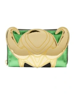 Marvel Comics Loki Metallic Zip Around Wallet Coin Purse w/ Card Holder 15.2cm