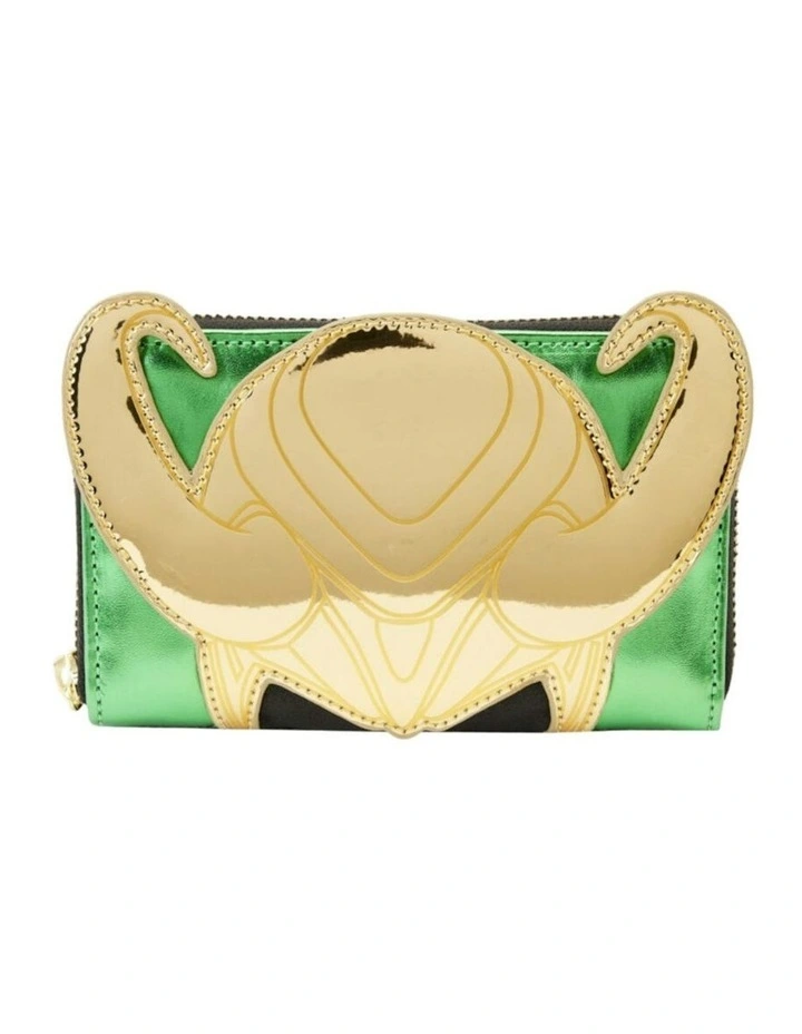 Marvel Comics Loki Metallic Zip Around Wallet Coin Purse w/ Card Holder 15.2cm image 1
