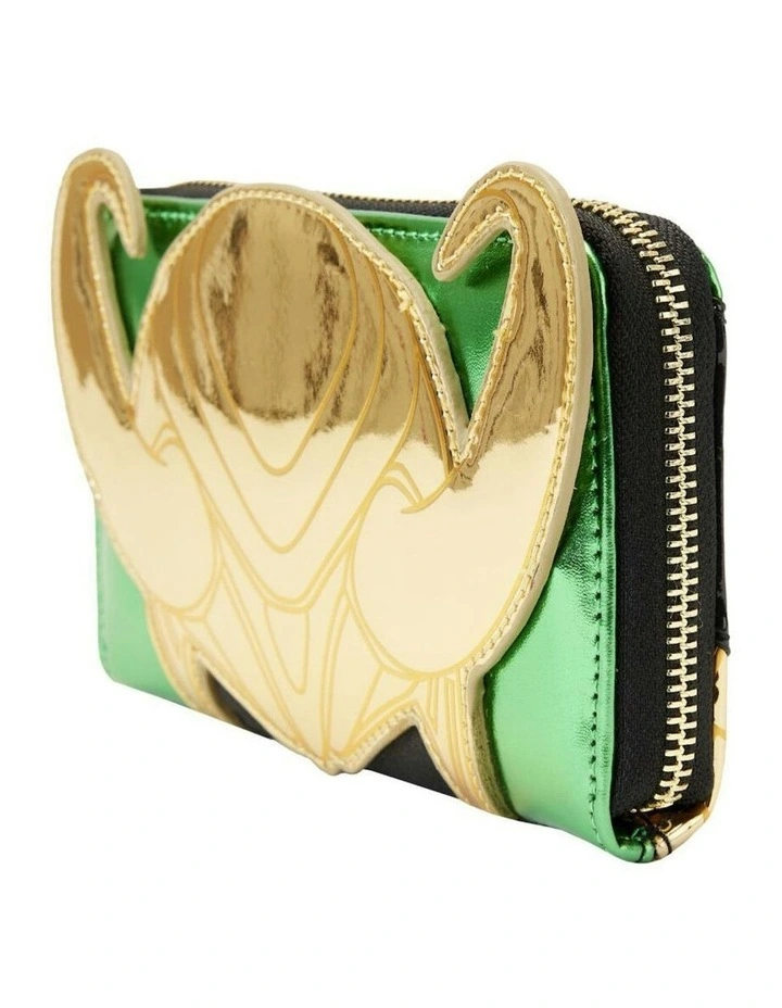 Marvel Comics Loki Metallic Zip Around Wallet Coin Purse w/ Card Holder 15.2cm image 2