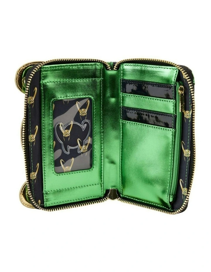 Marvel Comics Loki Metallic Zip Around Wallet Coin Purse w/ Card Holder 15.2cm image 4