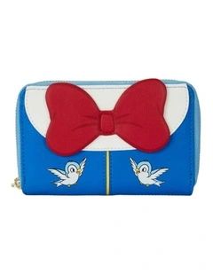 Snow White & The Seven Dwarfs 1937 Faux Leather Bow Zip Around Wallet Purse