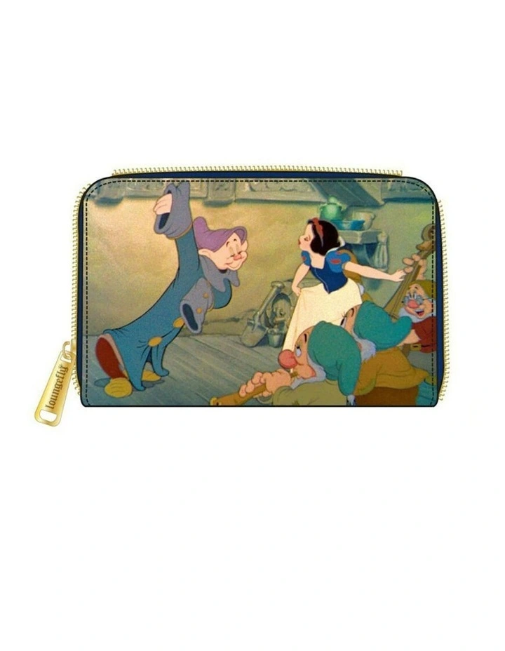 Snow White And The Seven Dwarfs (1937) Faux Leather Scenes Zip Purse 6x4in image 3