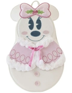 Disney Mickey & Minnie Pastel Snowman Zip Wallet Coin Purse 6x4in