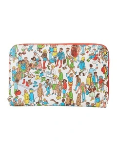 Loungefly Where's Wally Art Print Zip Around Wallet Money Pouch Organiser