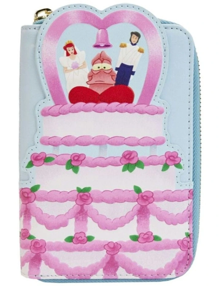 The Little Mermaid 1989 Wedding Cake Zip Around Purse Wallet 4in image 1