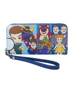 Toy Story Villains Leather Zip Around Wristlet Strap Wallet Coin Purse 8x4in
