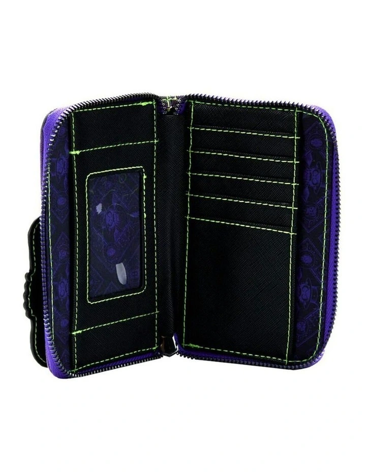Princess And The Frog Faux Leather Facilier Glow Zip Around Purse 6x4in image 4